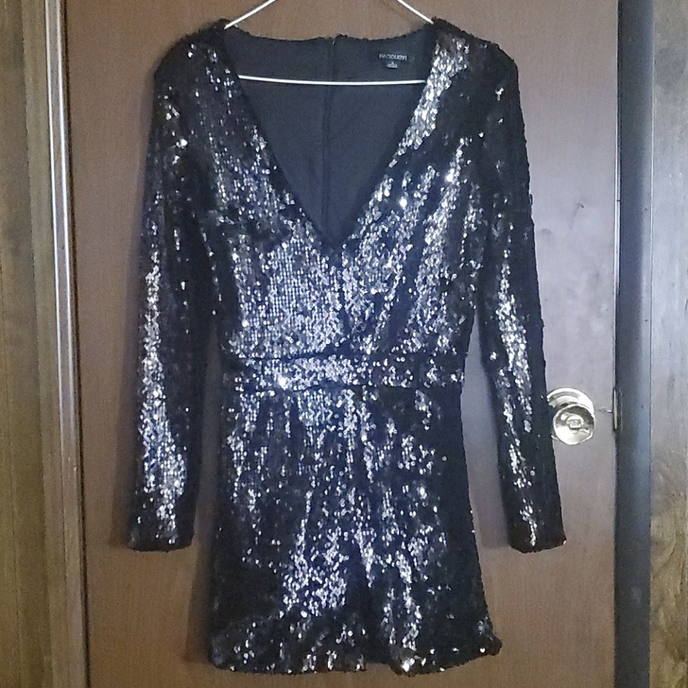 Black Sequined romper sz small